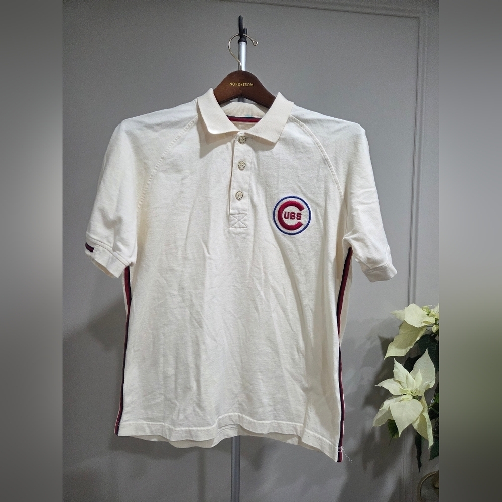 Vintage Moonlight Graham Field 39 Testco Men's Cream Polo Shirt with Logo Sz.S